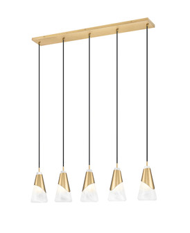 5 Light Linear Chandelier (276|828P6-5L-MGLD)