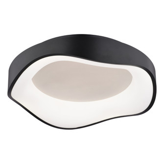 Bowen 1-Light 16.5 in. Wide Textured Black Modern Contemporary Round Flush Mount Lighting Fixture, W (51|C0323)