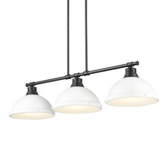 Yep by Golden Lighting Duncan 3-light Island Light in Matte Black and Matte White shade (36|3602-3LP BLK-WHT)