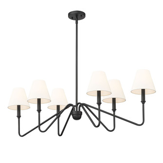Yep by Golden Lighting Kennedy 6-light Island Light in Natural Black and Ivory Linen shade (36|3690-LP NB-IL)