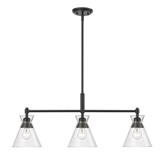 Golden Lighting Malta 3-light Island Light in Matte Black (36|0511-LP BLK-CLR)