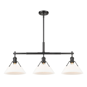 Yep by Golden Lighting Orwell 3-light Island Light in Matte Black and Opal Glass (36|3306-LP BLK-OP)