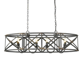 Golden Lighting Alcott 8-light Island Light in Antique Black Iron (36|0890-LP ABI)