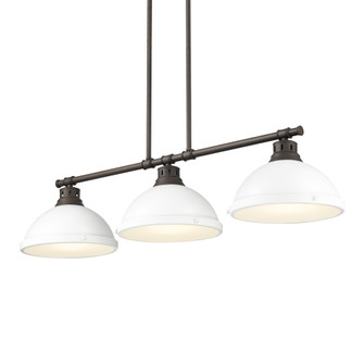 Yep by Golden Lighting Duncan 3-light Island Light in Rubbed Bronze and Matte White shade (36|3602-3LP RBZ-WHT)