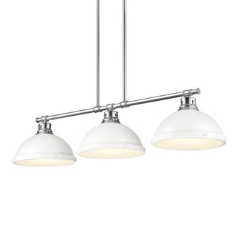 Yep by Golden Lighting Duncan 3-light Island Light in Pewter and Matte White shade (36|3602-3LP PW-WHT)