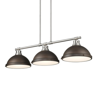 Yep by Golden Lighting Duncan 3-light Island Light in Pewter and Rubbed Bronze shade (36|3602-3LP PW-RBZ)