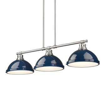 Yep by Golden Lighting Duncan 3-light Island Light in Pewter and Navy Blue shade (36|3602-3LP PW-NVY)
