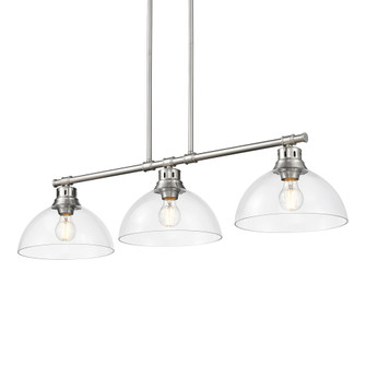 Yep by Golden Lighting Duncan 3-light Island Light in Pewter and Clear Glass (36|3602-3LP PW-CLR)