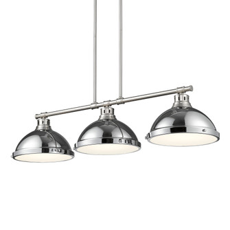 Yep by Golden Lighting Duncan 3-light Island Light in Pewter and Chrome shade (36|3602-3LP PW-CH)