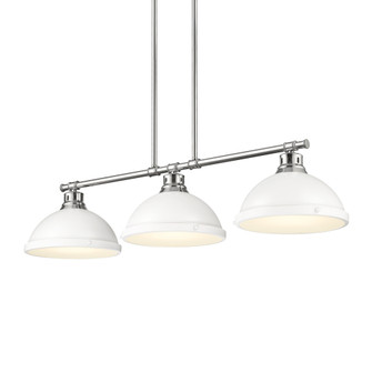Yep by Golden Lighting Duncan 3-light Island Light in Chrome and Matte White shade (36|3602-3LP CH-WHT)