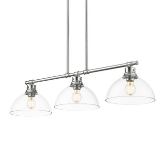 Yep by Golden Lighting Duncan 3-light Island Light in Chrome and Clear Glass (36|3602-3LP CH-CLR)