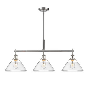 Yep by Golden Lighting Orwell 3-light Island Light in Pewter and Clear Glass (36|3306-LP PW-CLR)