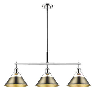 Yep by Golden Lighting Orwell 3-light Island Light in Chrome and Aged Brass shade (36|3306-LP CH-AB)