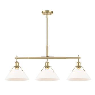 Yep by Golden Lighting Orwell 3-light Island Light in Brushed Champagne Brass and Opal Glass (36|3306-LP BCB-OP)
