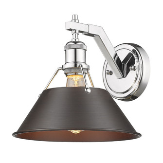 Yep by Golden Lighting Orwell 1-light Wall Sconce in Chrome and Rubbed Bronze shade (36|3306-1W CH-RBZ)