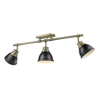 Yep by Golden Lighting Duncan 3-light Semi-Flush Mount in Aged Brass and Matte Black shade (36|3602-3SF AB-BLK)