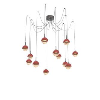 Cabochon Round 12pc Swag Multi-Pendant (1289|SCB0093-12-GP-A-C01-L3-RE)