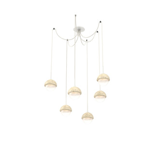 Cabochon Round 6pc Swag Multi-Pendant (1289|SCB0093-06-WI-WL-C01-L3-TR)