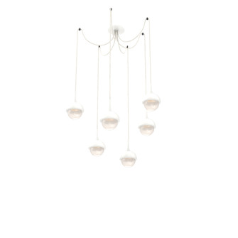 Cabochon Round 6pc Swag Multi-Pendant (1289|SCB0093-06-WI-WL-C01-L3-MS)