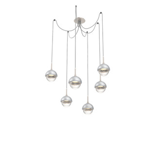 Cabochon Round 6pc Swag Multi-Pendant (1289|SCB0093-06-BS-C-C01-L3-CS)