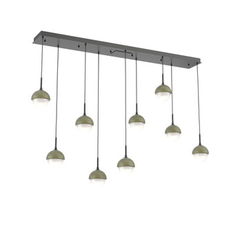 Cabochon Linear 9pc Multi-Pendant (1289|PLB0093-09-MB-WL-C01-L3-GE)