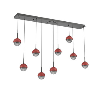 Cabochon Linear 9pc Multi-Pendant (1289|PLB0093-09-MB-S-C01-L3-RE)