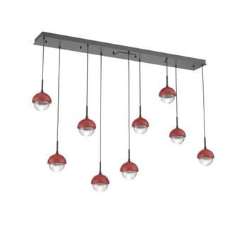 Cabochon Linear 9pc Multi-Pendant (1289|PLB0093-09-MB-C-C01-L3-RE)