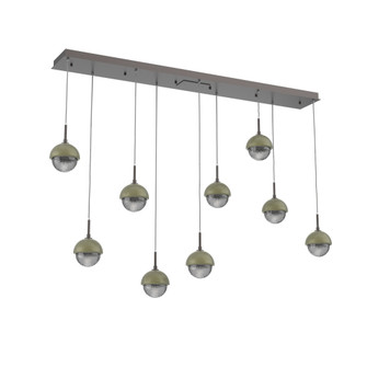 Cabochon Linear 9pc Multi-Pendant (1289|PLB0093-09-GP-S-C01-L3-GE)