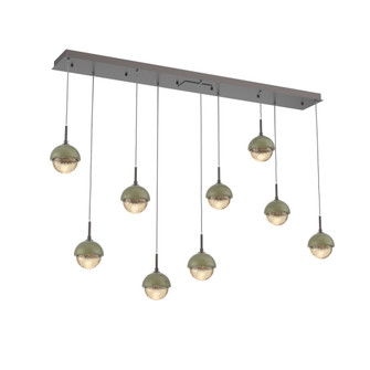 Cabochon Linear 9pc Multi-Pendant (1289|PLB0093-09-GP-A-C01-L3-GE)