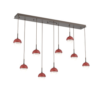 Cabochon Linear 9pc Multi-Pendant (1289|PLB0093-09-FB-WL-C01-L3-RE)