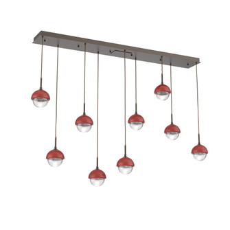 Cabochon Linear 9pc Multi-Pendant (1289|PLB0093-09-FB-C-C01-L3-RE)