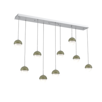 Cabochon Linear 9pc Multi-Pendant (1289|PLB0093-09-CS-WL-C01-L3-GE)