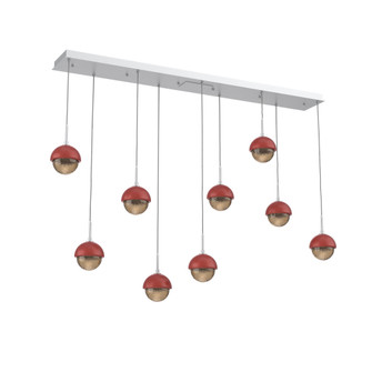 Cabochon Linear 9pc Multi-Pendant (1289|PLB0093-09-CS-B-C01-L3-RE)