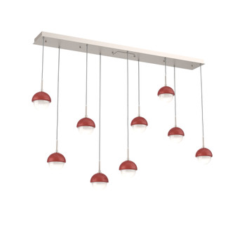 Cabochon Linear 9pc Multi-Pendant (1289|PLB0093-09-BS-WL-C01-L3-RE)