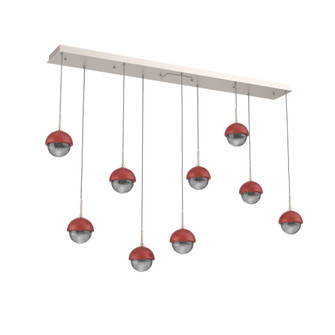 Cabochon Linear 9pc Multi-Pendant (1289|PLB0093-09-BS-S-C01-L3-RE)