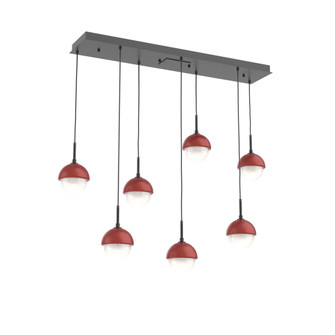 Cabochon Linear 7pc Multi-Pendant (1289|PLB0093-07-MB-WL-C01-L3-RE)