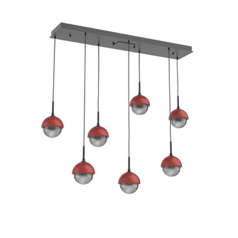 Cabochon Linear 7pc Multi-Pendant (1289|PLB0093-07-MB-S-C01-L3-RE)