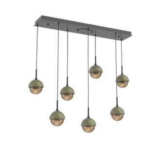 Cabochon Linear 7pc Multi-Pendant (1289|PLB0093-07-MB-B-C01-L3-GE)