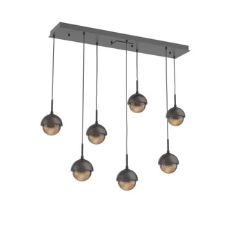 Cabochon Linear 7pc Multi-Pendant (1289|PLB0093-07-MB-B-C01-L1-GP)