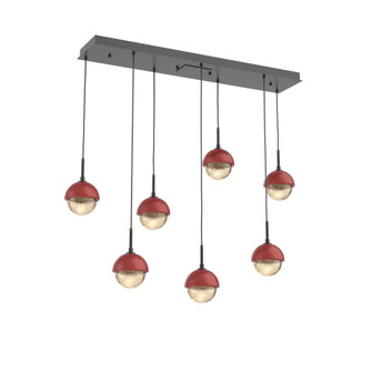 Cabochon Linear 7pc Multi-Pendant (1289|PLB0093-07-MB-A-C01-L3-RE)