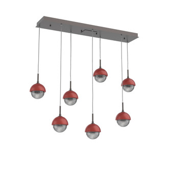 Cabochon Linear 7pc Multi-Pendant (1289|PLB0093-07-GP-S-C01-L3-RE)