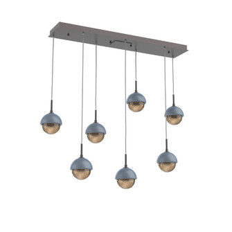 Cabochon Linear 7pc Multi-Pendant (1289|PLB0093-07-GP-B-C01-L3-BU)