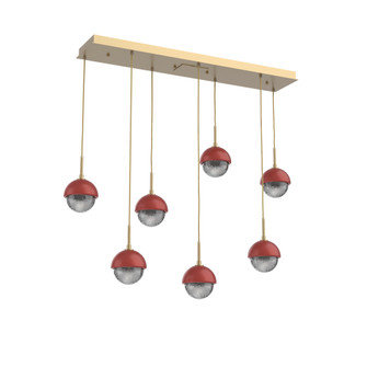 Cabochon Linear 7pc Multi-Pendant (1289|PLB0093-07-GB-S-C01-L1-RE)