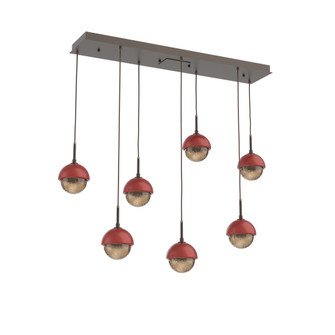 Cabochon Linear 7pc Multi-Pendant (1289|PLB0093-07-FB-B-C01-L3-RE)