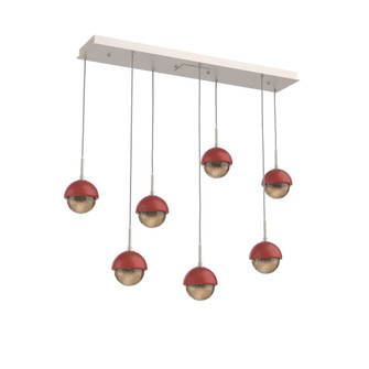 Cabochon Linear 7pc Multi-Pendant (1289|PLB0093-07-BS-B-C01-L1-RE)