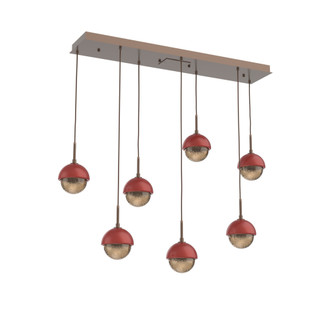 Cabochon Linear 7pc Multi-Pendant (1289|PLB0093-07-BB-B-C01-L3-RE)