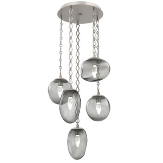 Cosmos Round 5pc Multi-Pendant Chain (LED) (1289|CNB0069-05-BS-GS-CH1-L1)