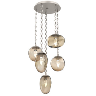 Cosmos Round 5pc Multi-Pendant Chain (LED) (1289|CNB0069-05-BS-GB-CH1-L1)