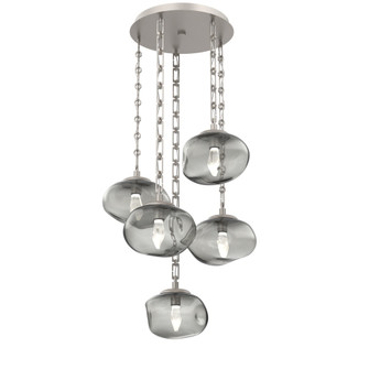 Nova Round 5pc Multi-Pendant Chain (LED) (1289|CNB0068-05-BS-GS-CH3-L3)