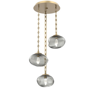 Nova Round 3pc Multi-Pendant Chain (LED) (1289|CNB0068-03-GB-GS-CH3-L1)